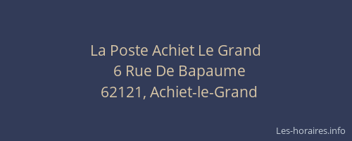 La Poste Achiet Le Grand