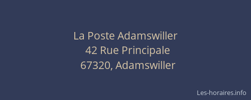 La Poste Adamswiller