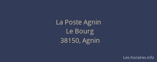 La Poste Agnin