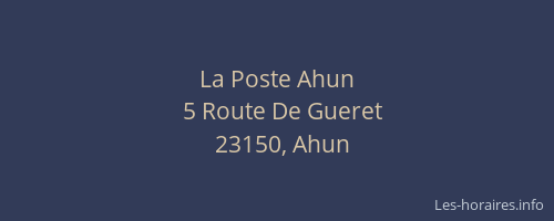 La Poste Ahun