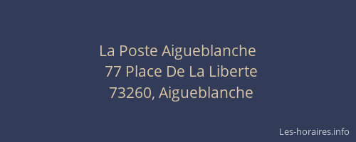 La Poste Aigueblanche