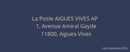 La Poste AIGUES VIVES AP