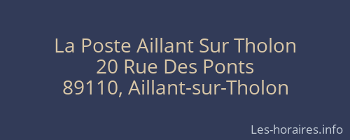 La Poste Aillant Sur Tholon