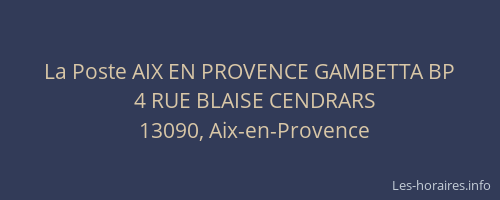 La Poste AIX EN PROVENCE GAMBETTA BP