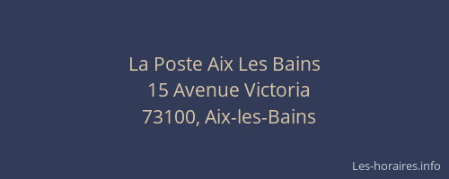 La Poste Aix Les Bains