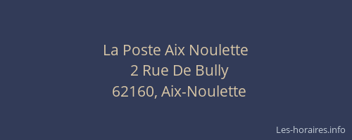 La Poste Aix Noulette