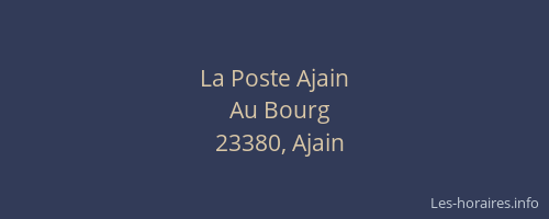 La Poste Ajain
