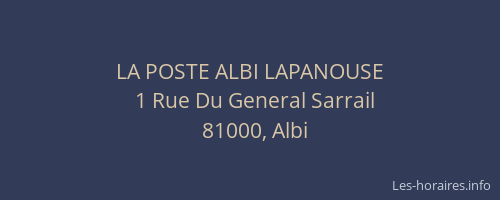 LA POSTE ALBI LAPANOUSE