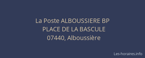 La Poste ALBOUSSIERE BP