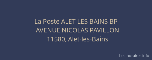 La Poste ALET LES BAINS BP