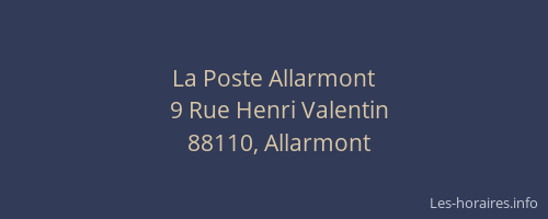 La Poste Allarmont