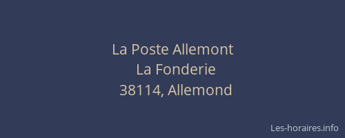 La Poste Allemont