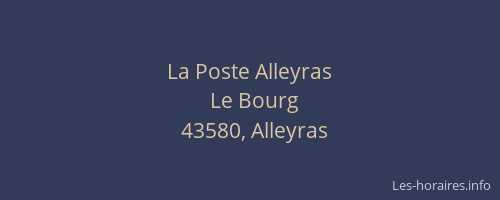 La Poste Alleyras