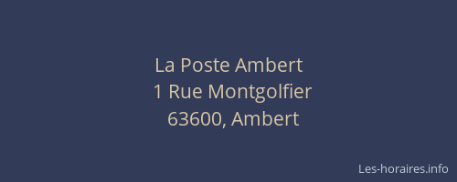 La Poste Ambert
