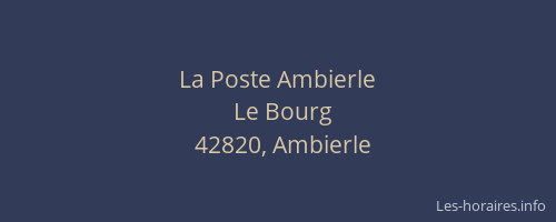 La Poste Ambierle