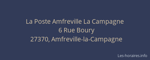 La Poste Amfreville La Campagne