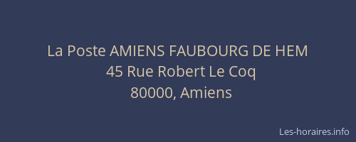 La Poste AMIENS FAUBOURG DE HEM