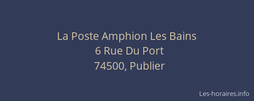 La Poste Amphion Les Bains