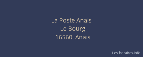 La Poste Anais