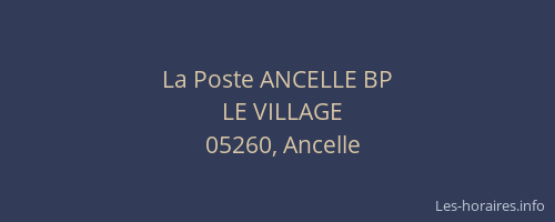La Poste ANCELLE BP