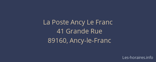 La Poste Ancy Le Franc