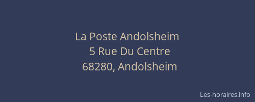 La Poste Andolsheim