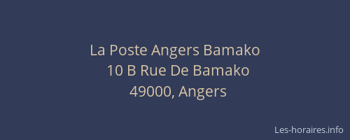 La Poste Angers Bamako