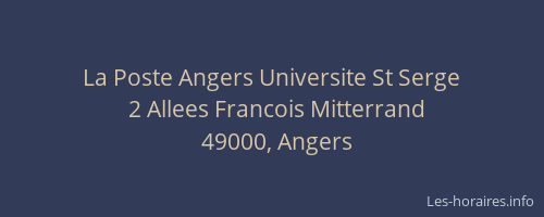 La Poste Angers Universite St Serge