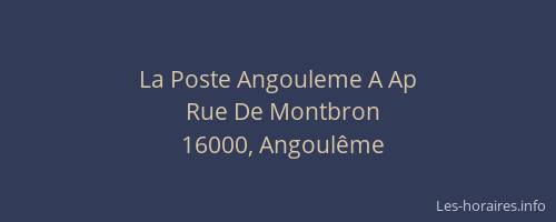 La Poste Angouleme A Ap