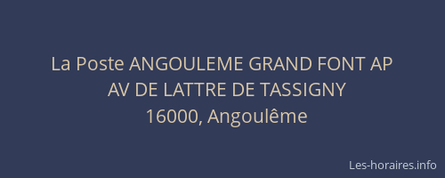 La Poste ANGOULEME GRAND FONT AP