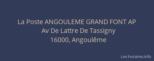 La Poste ANGOULEME GRAND FONT AP