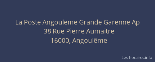 La Poste Angouleme Grande Garenne Ap