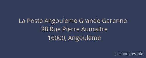 La Poste Angouleme Grande Garenne