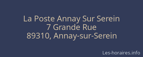 La Poste Annay Sur Serein