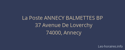 La Poste ANNECY BALMETTES BP