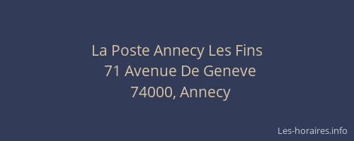 La Poste Annecy Les Fins