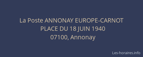 La Poste ANNONAY EUROPE-CARNOT