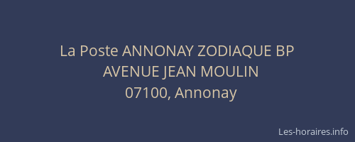 La Poste ANNONAY ZODIAQUE BP