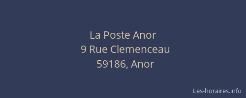 La Poste Anor