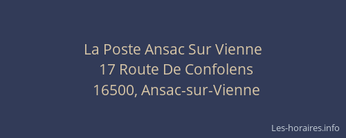 La Poste Ansac Sur Vienne