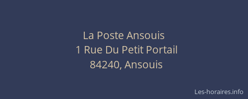 La Poste Ansouis
