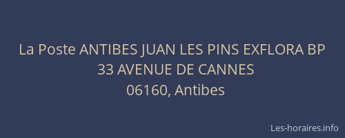 La Poste ANTIBES JUAN LES PINS EXFLORA BP