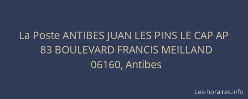 La Poste ANTIBES JUAN LES PINS LE CAP AP