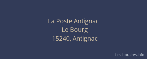 La Poste Antignac