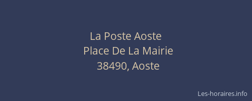 La Poste Aoste