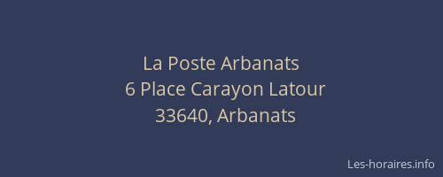La Poste Arbanats