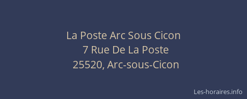 La Poste Arc Sous Cicon