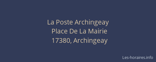 La Poste Archingeay