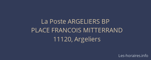 La Poste ARGELIERS BP