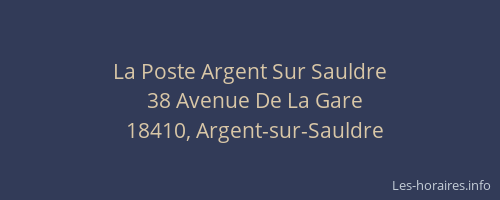 La Poste Argent Sur Sauldre